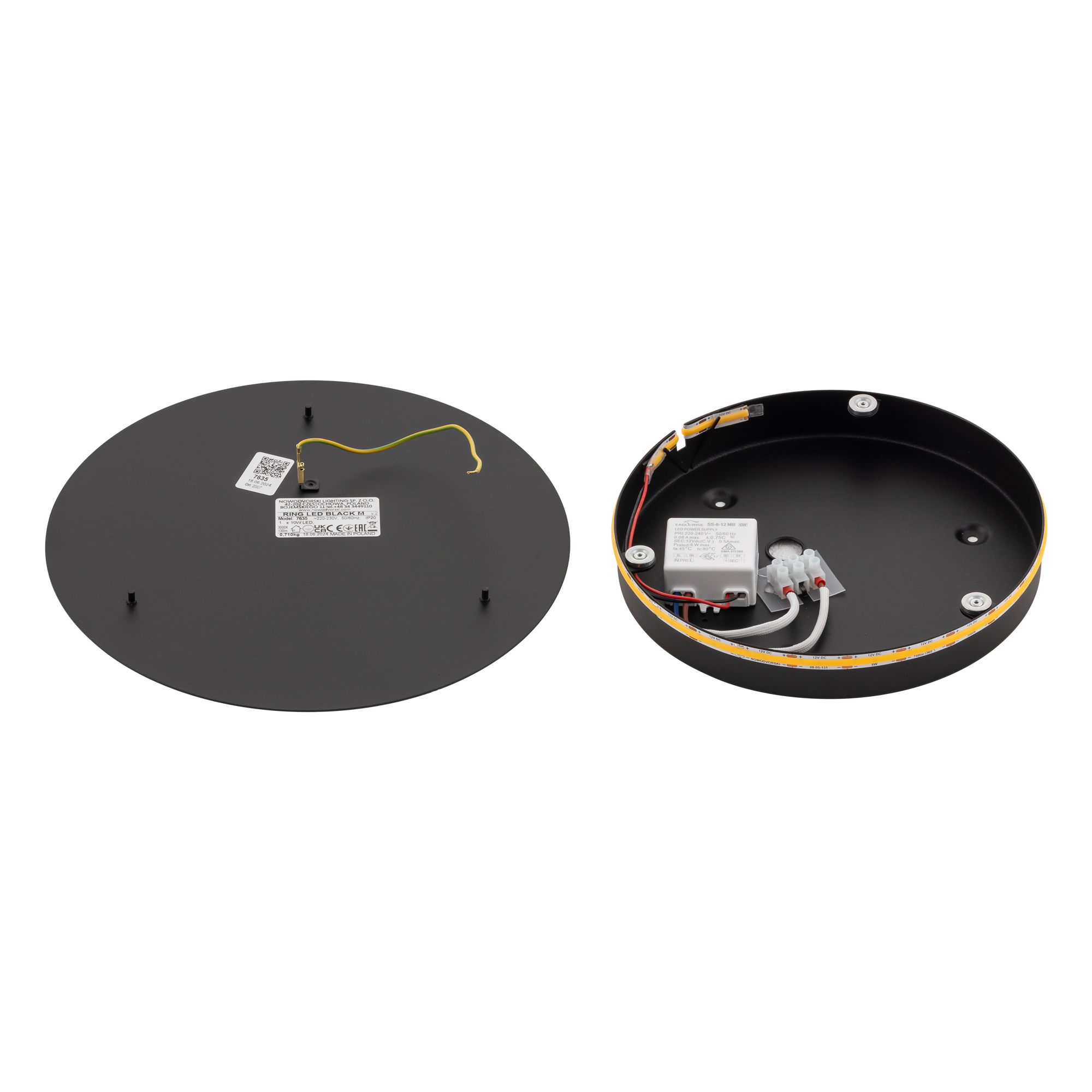 Lampa ścienna kinkiet RING LED M Czarny 7635 - Nowodvorski - obrazek 7