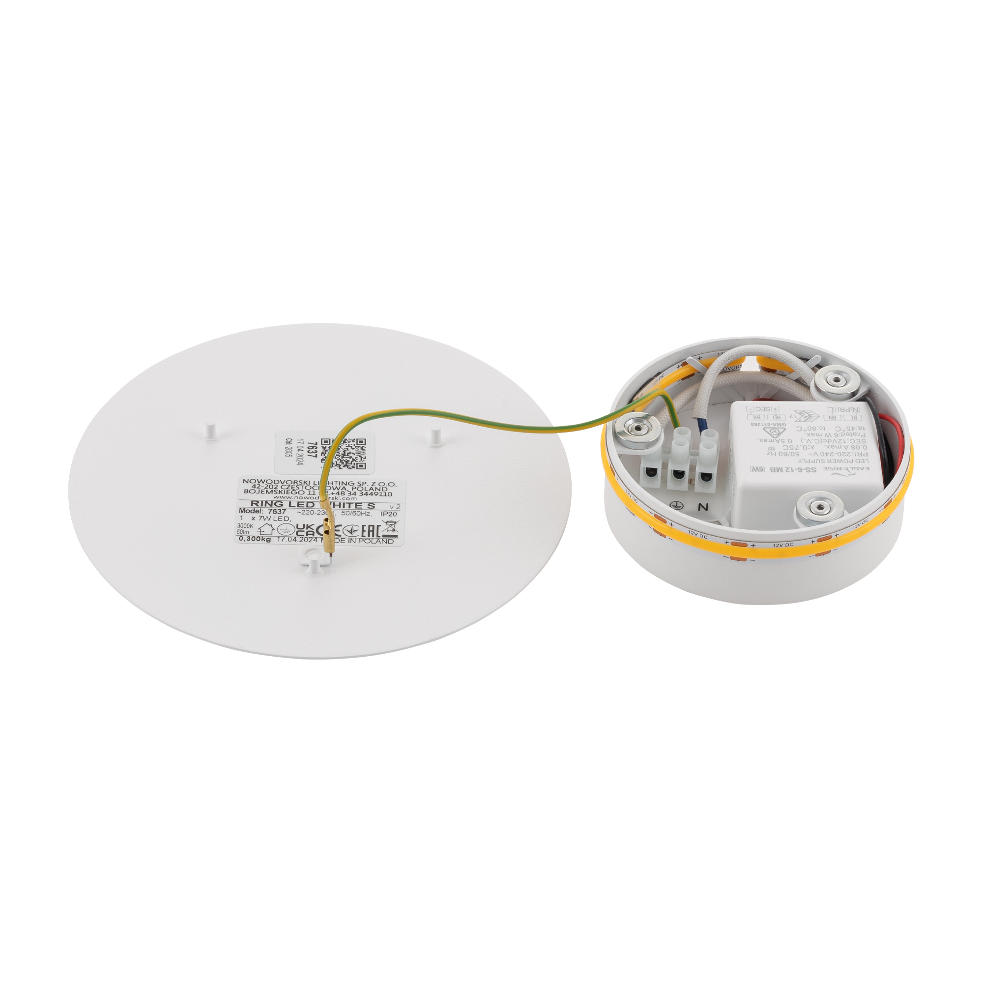 Lampa ścienna kinkiet RING LED S Biały 7637 - Nowodvorski - obrazek 7