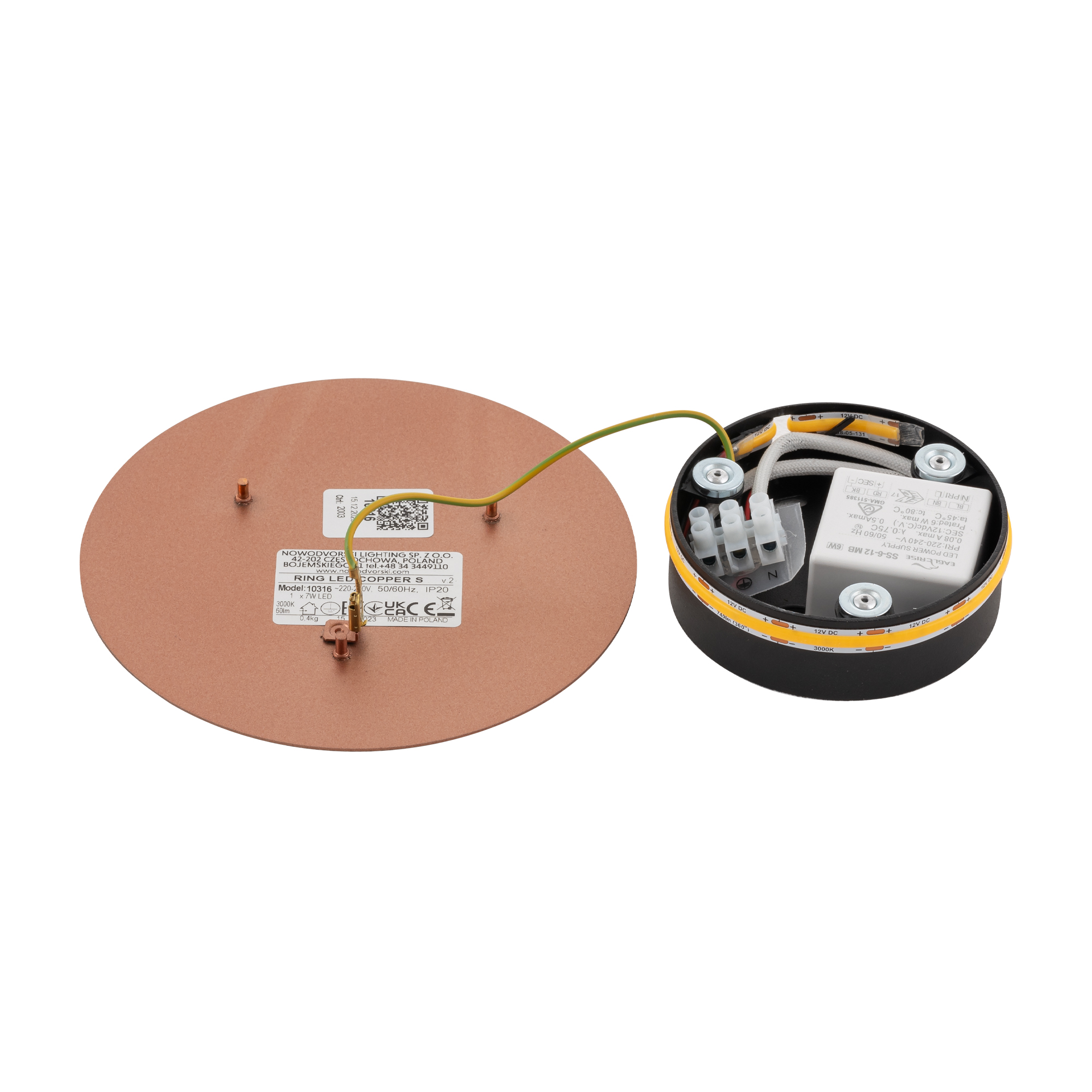 Lampa ścienna kinkiet RING LED S Satynowa miedź 10316 - Nowodvorski - obrazek 7