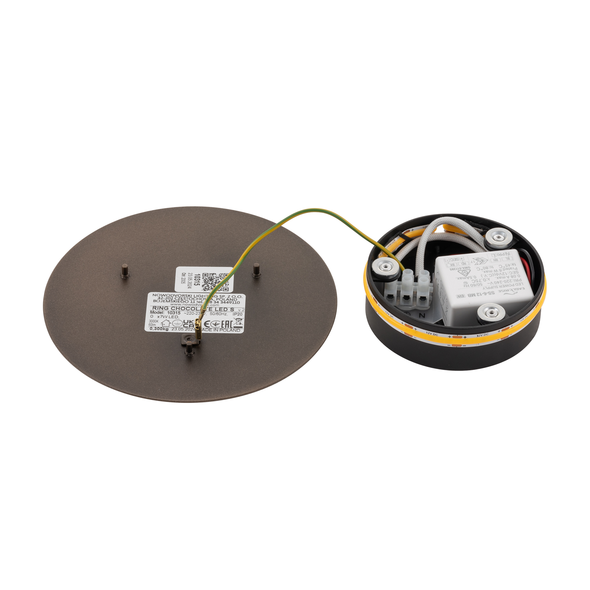 Lampa ścienna kinkiet RING LED S Satynowy czekoladowy 10315 - Nowodvorski - obrazek 7