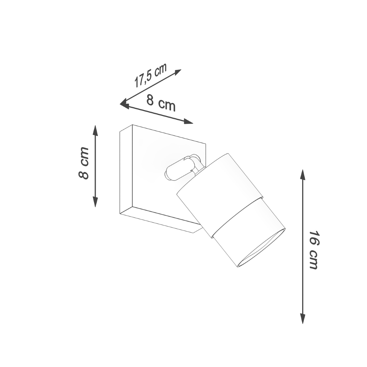Kinkiet NERO czarny/złoty SL.1069 - Sollux - obrazek 4