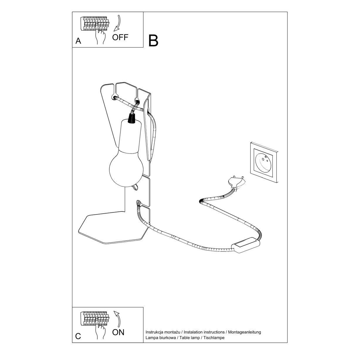 Lampa biurkowa ARBY biała SL.0879 - Sollux - obrazek 5