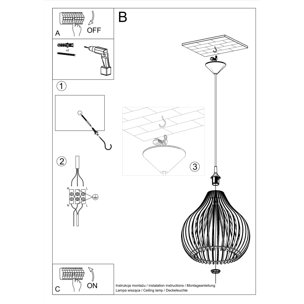 Lampa wisząca APRILLA SL.0639 - Sollux - obrazek 5