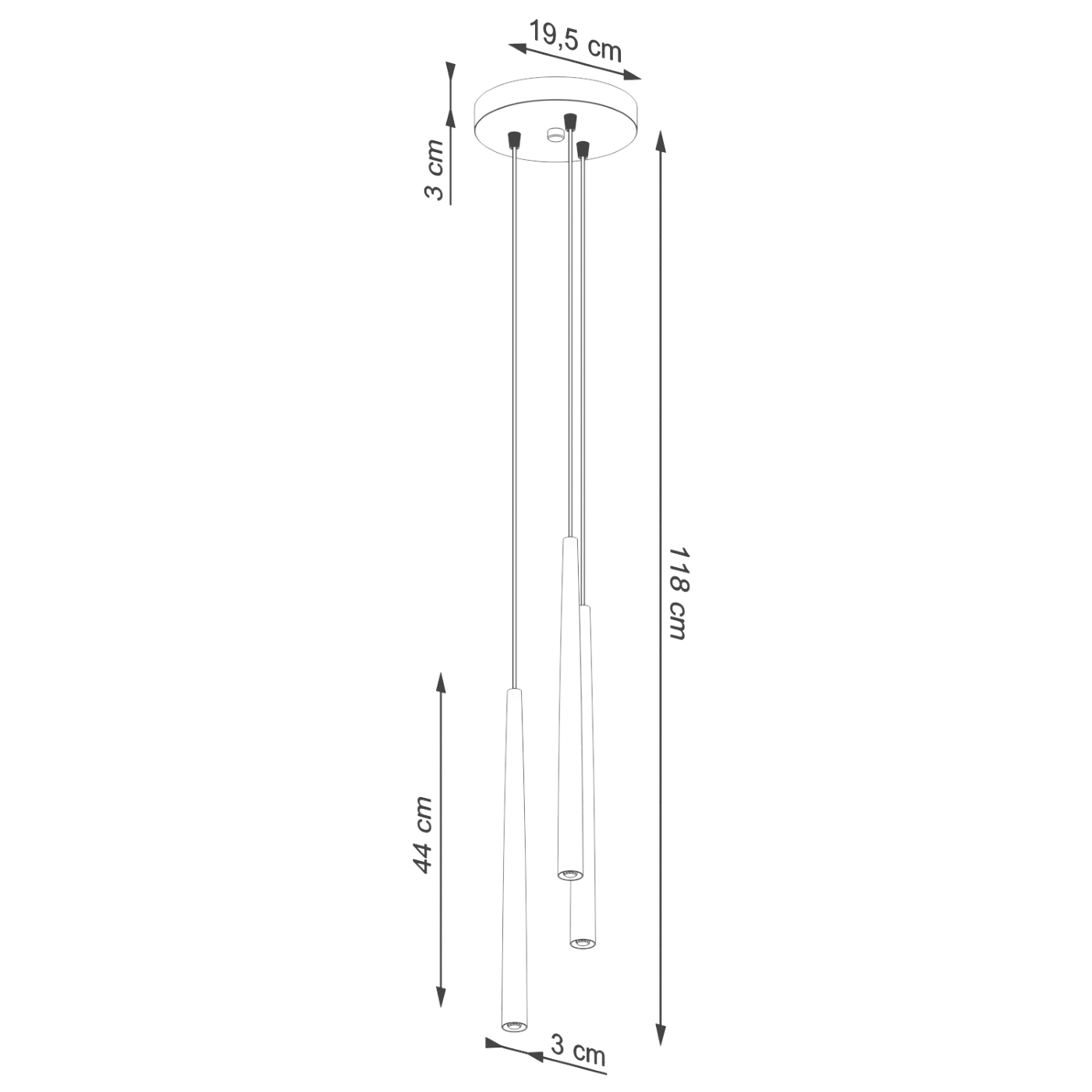 Lampa wisząca BLISS 3P czarna SL.1463 - Sollux - obrazek 9