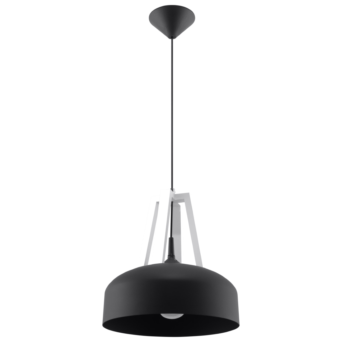 Lampa wisząca CASCO czarna/biała SL.0389 - Sollux