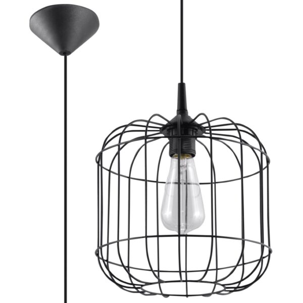 Lampa wisząca CELTA czarna SL.0296 - Sollux
