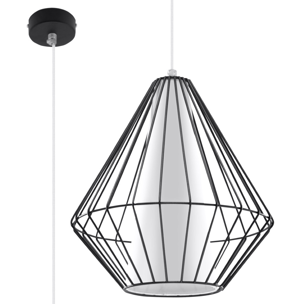 Lampa wisząca DEMI czarna SL.0298 - Sollux