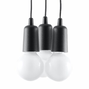 Lampa wisząca DIEGO 3 czarna SL.0573 - Sollux