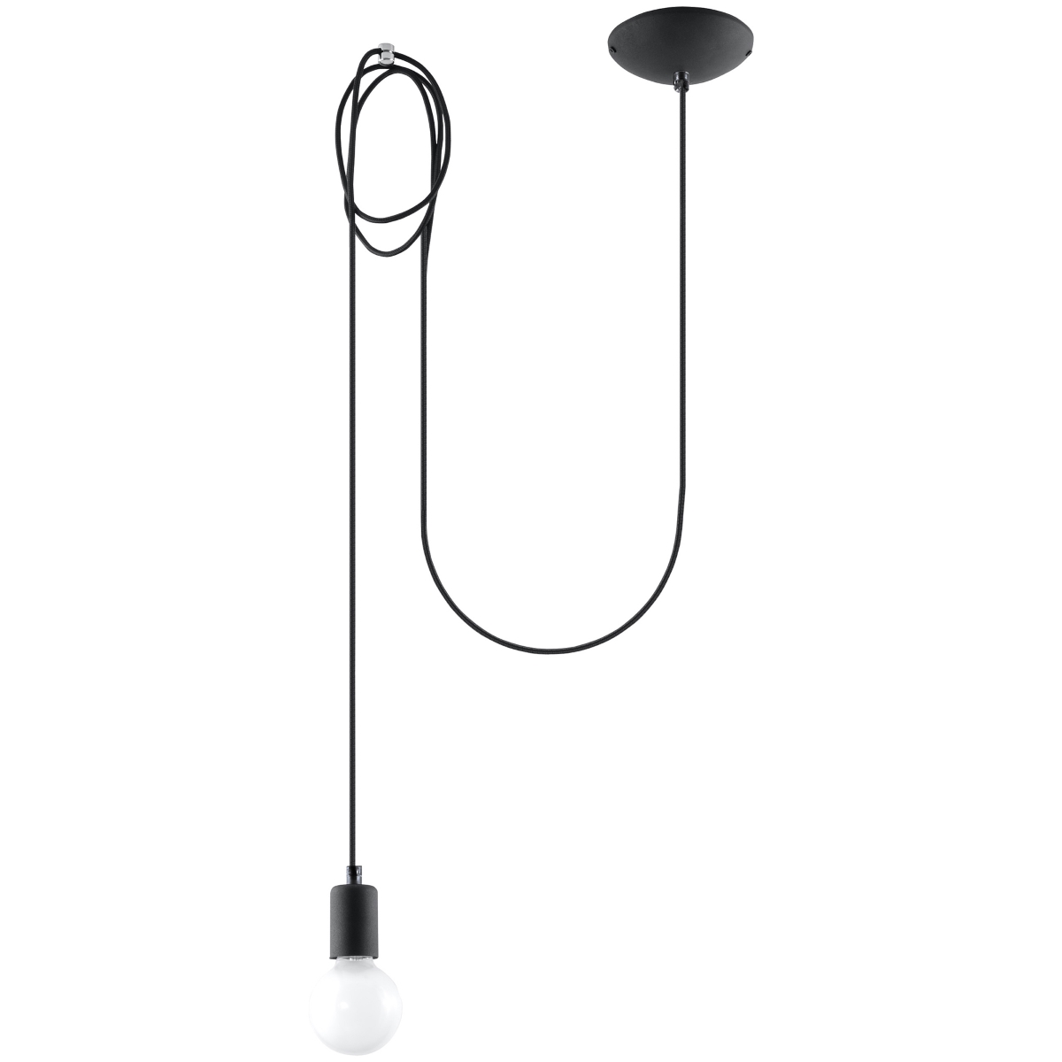 Lampa wisząca EDISON 1 LONG czarny SL.0369 - Sollux