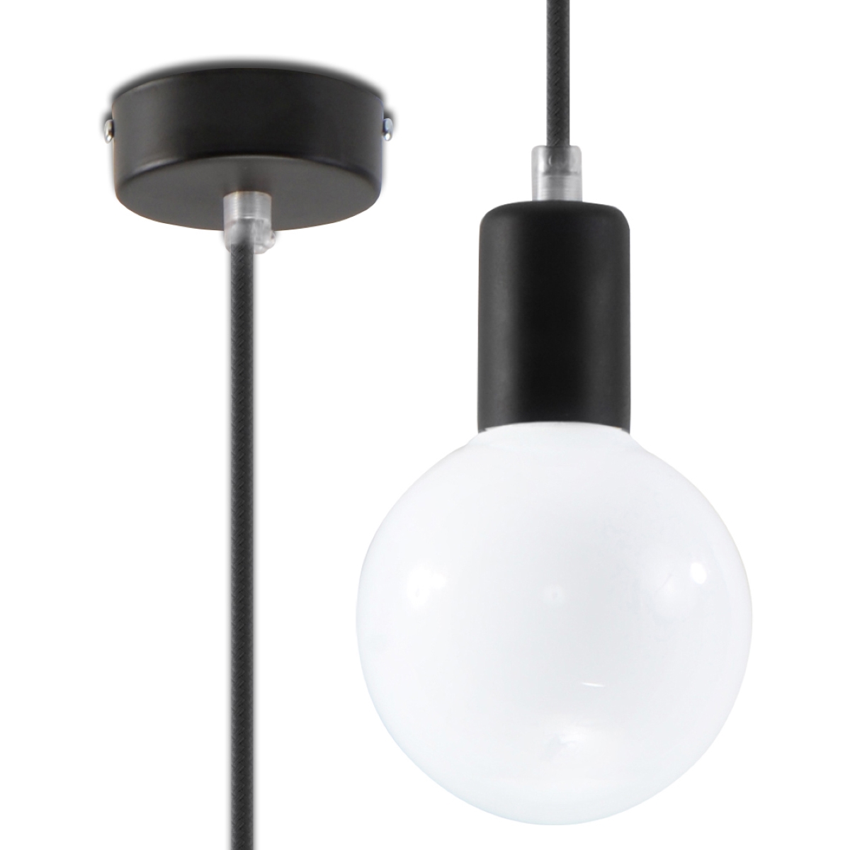Lampa wisząca EDISON czarna SL.0152 - Sollux