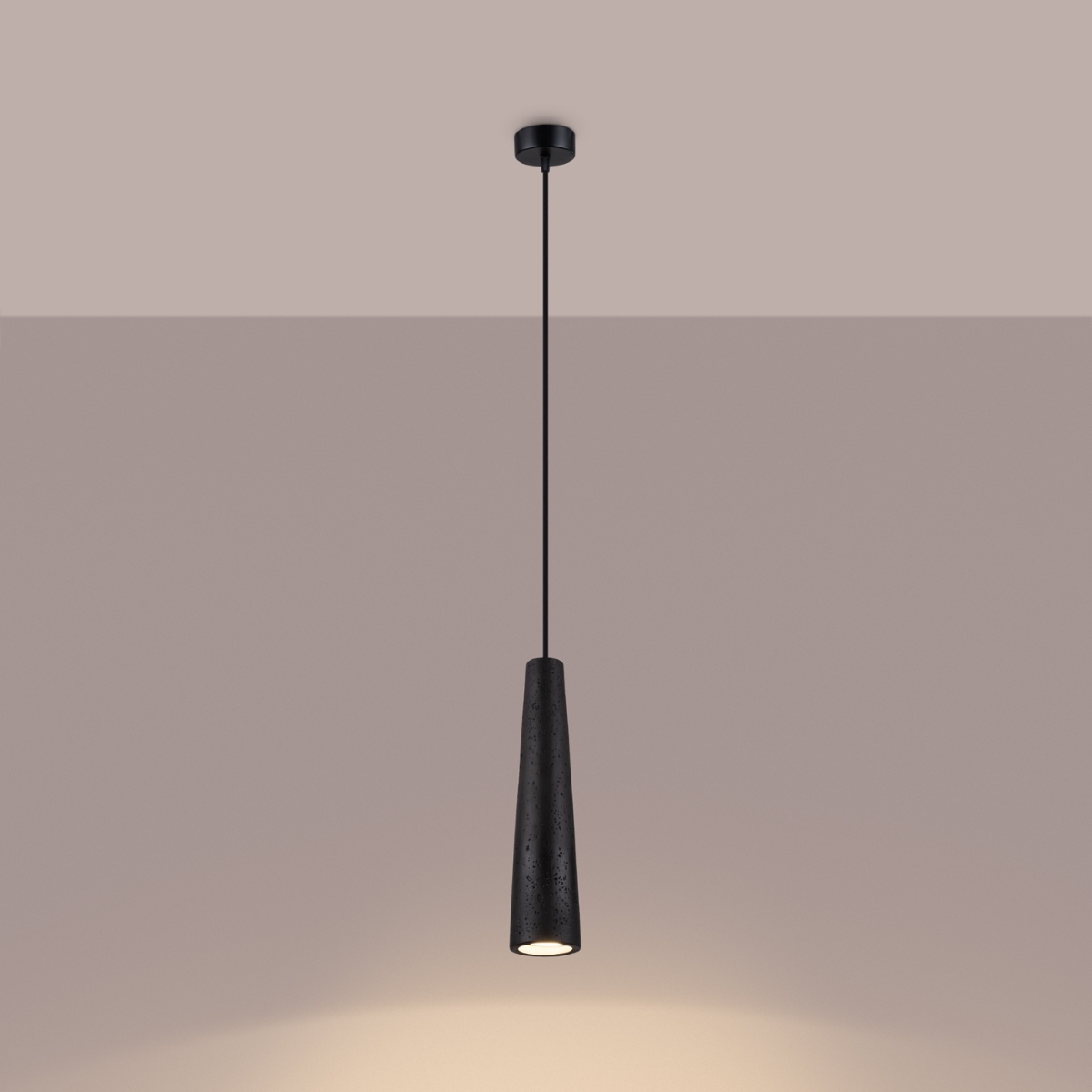Lampa wisząca ELECTRA czarna beton SL.1355 - Sollux - obrazek 3
