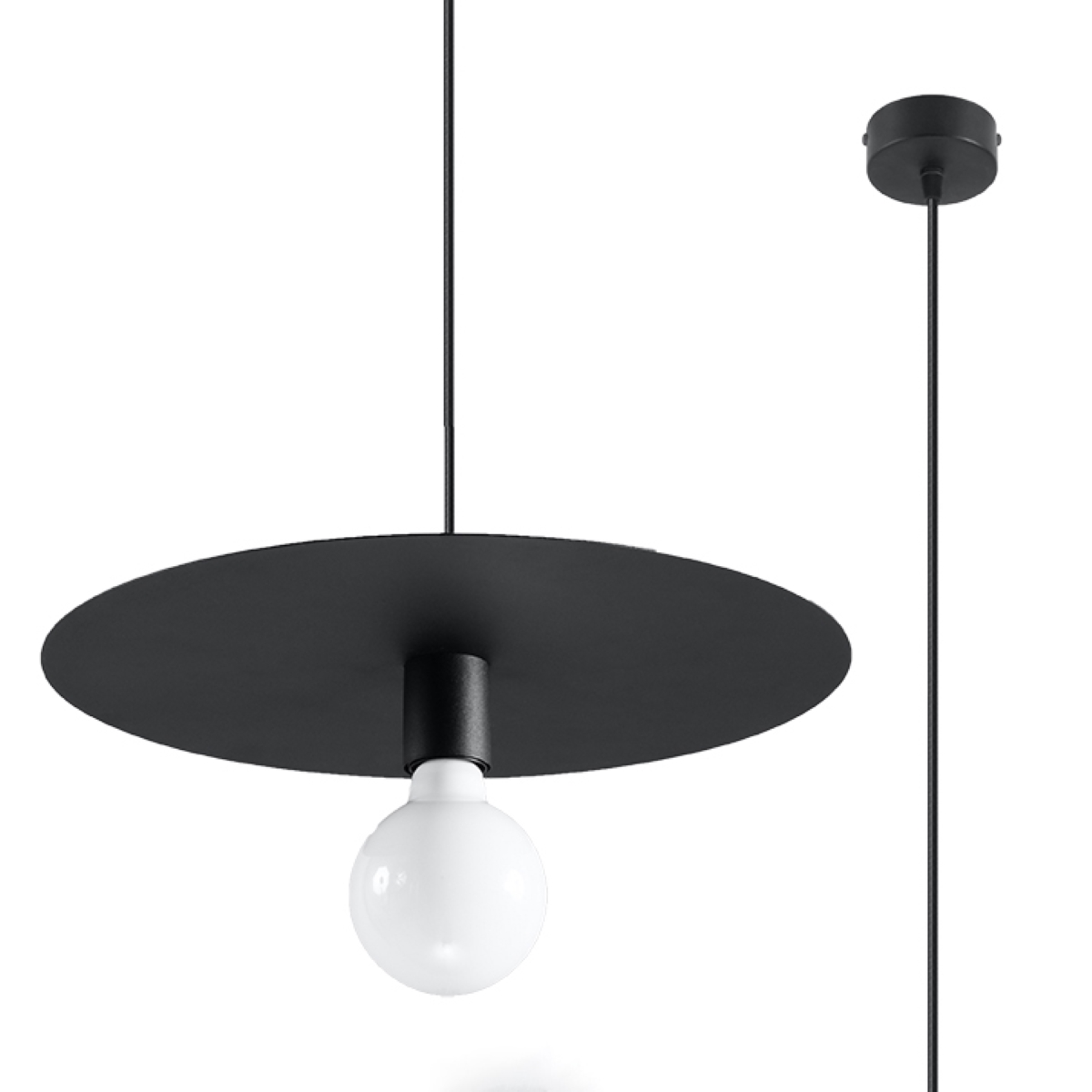 Lampa wisząca FLAVIO czarna SL.0853 - Sollux