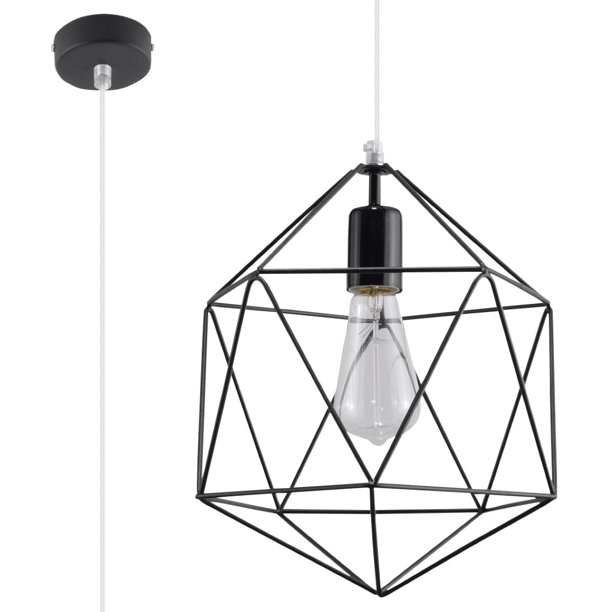 Lampa wisząca GASPARE czarna SL.0291 - Sollux