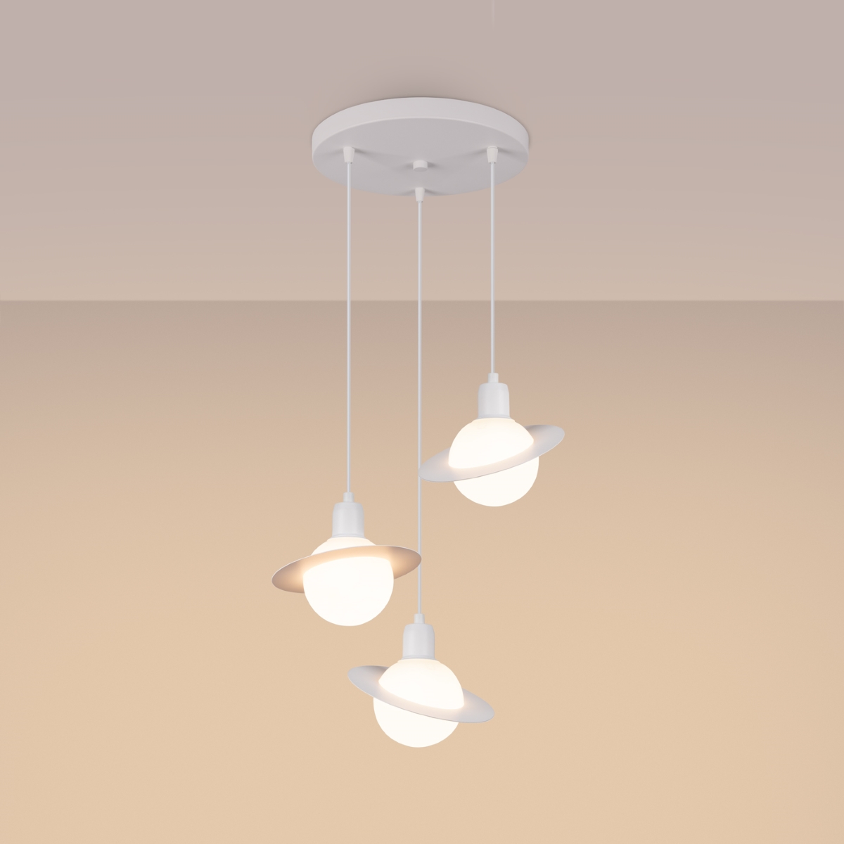 Lampa wisząca HYPERION 3P biały SL.1357 - Sollux - obrazek 3