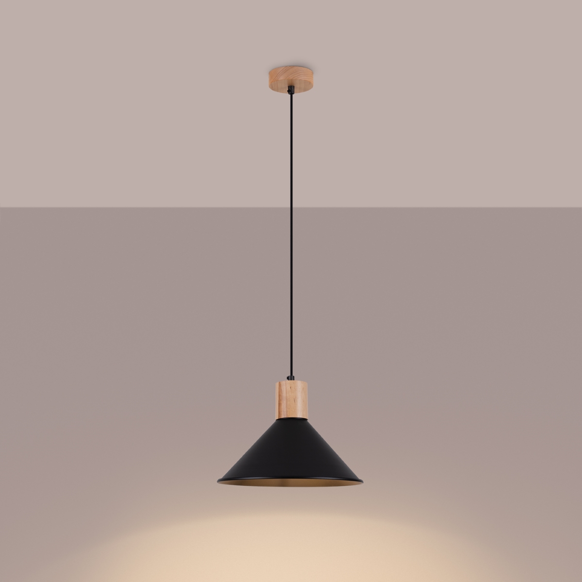 Lampa wisząca JAGA czarna SL.1320 - Sollux - obrazek 3
