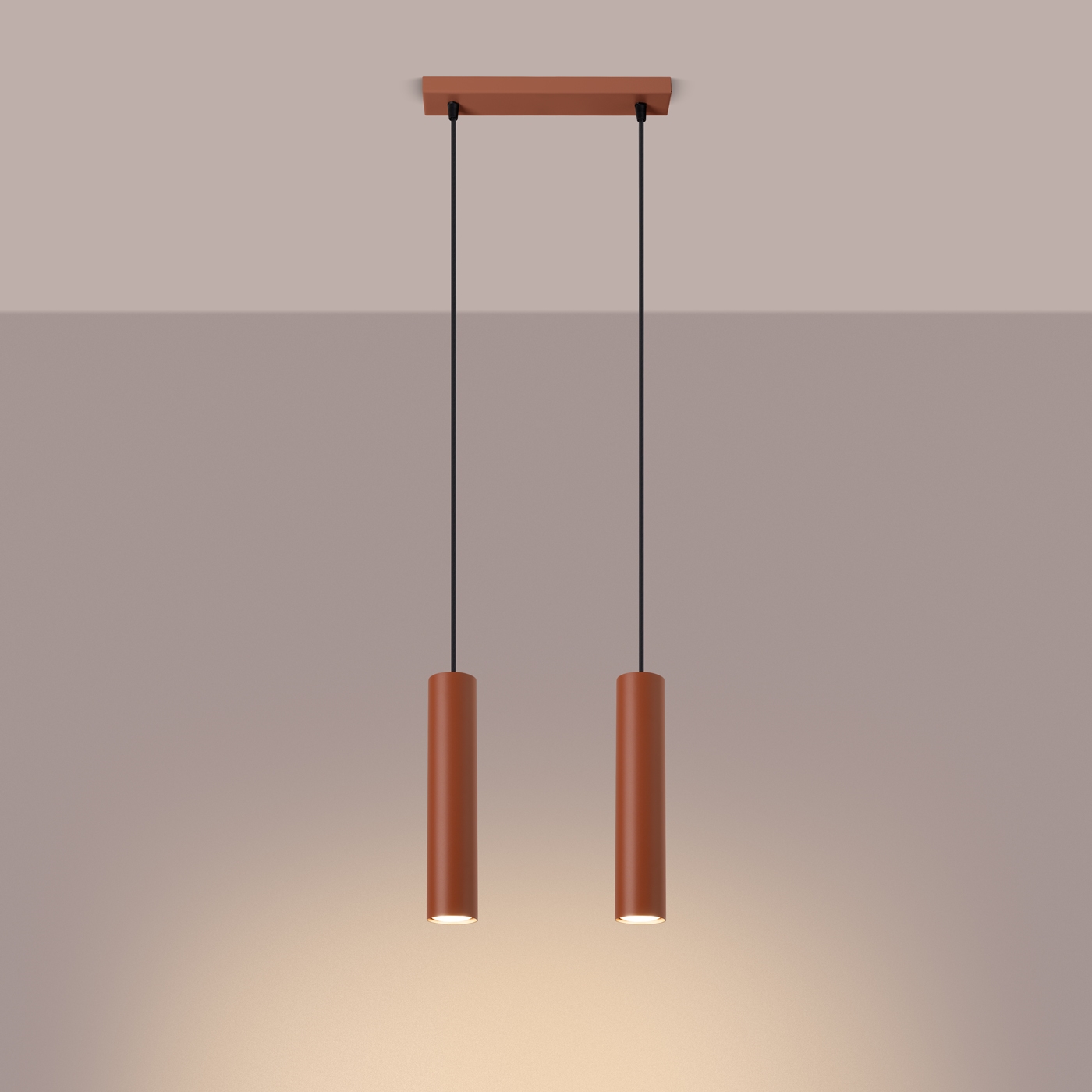 Lampa wisząca LAGOS 2 ochra czerwona SL.1490 - Sollux - obrazek 3