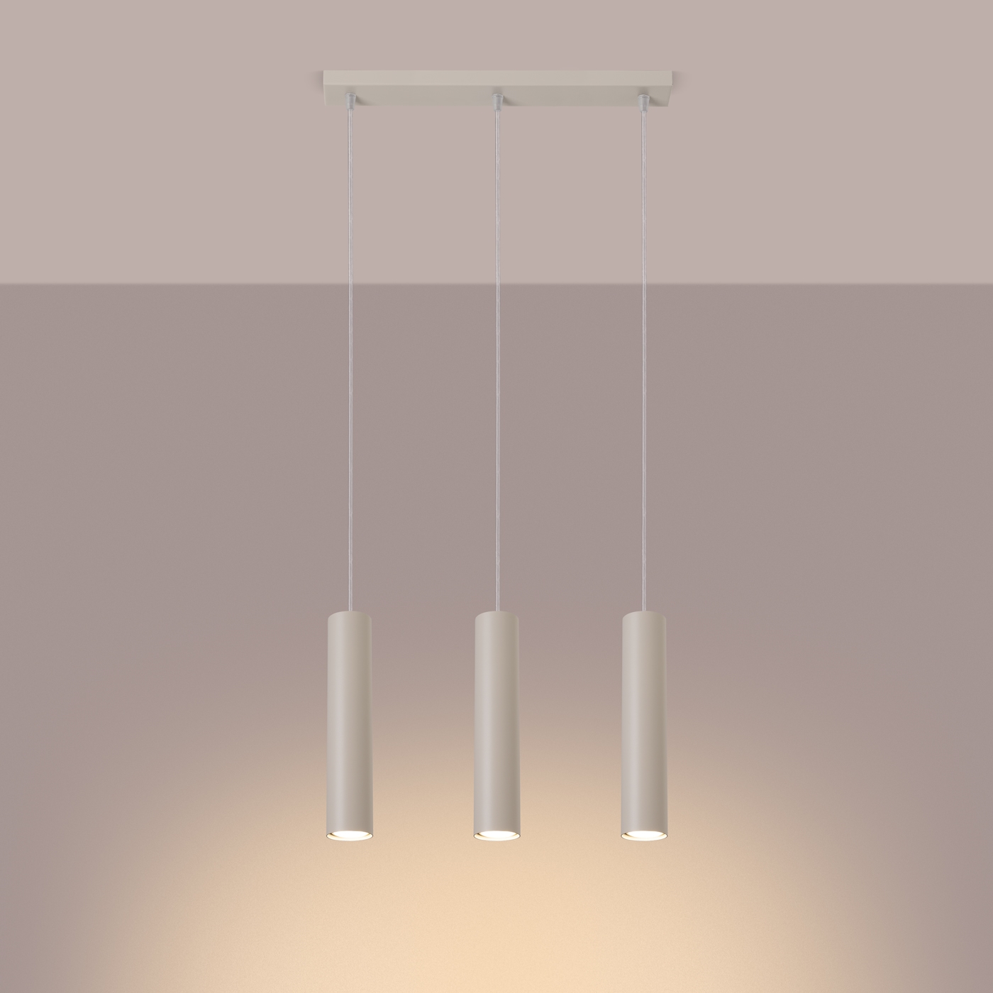 Lampa wisząca LAGOS 3L beżowa SL.1481 - Sollux - obrazek 3