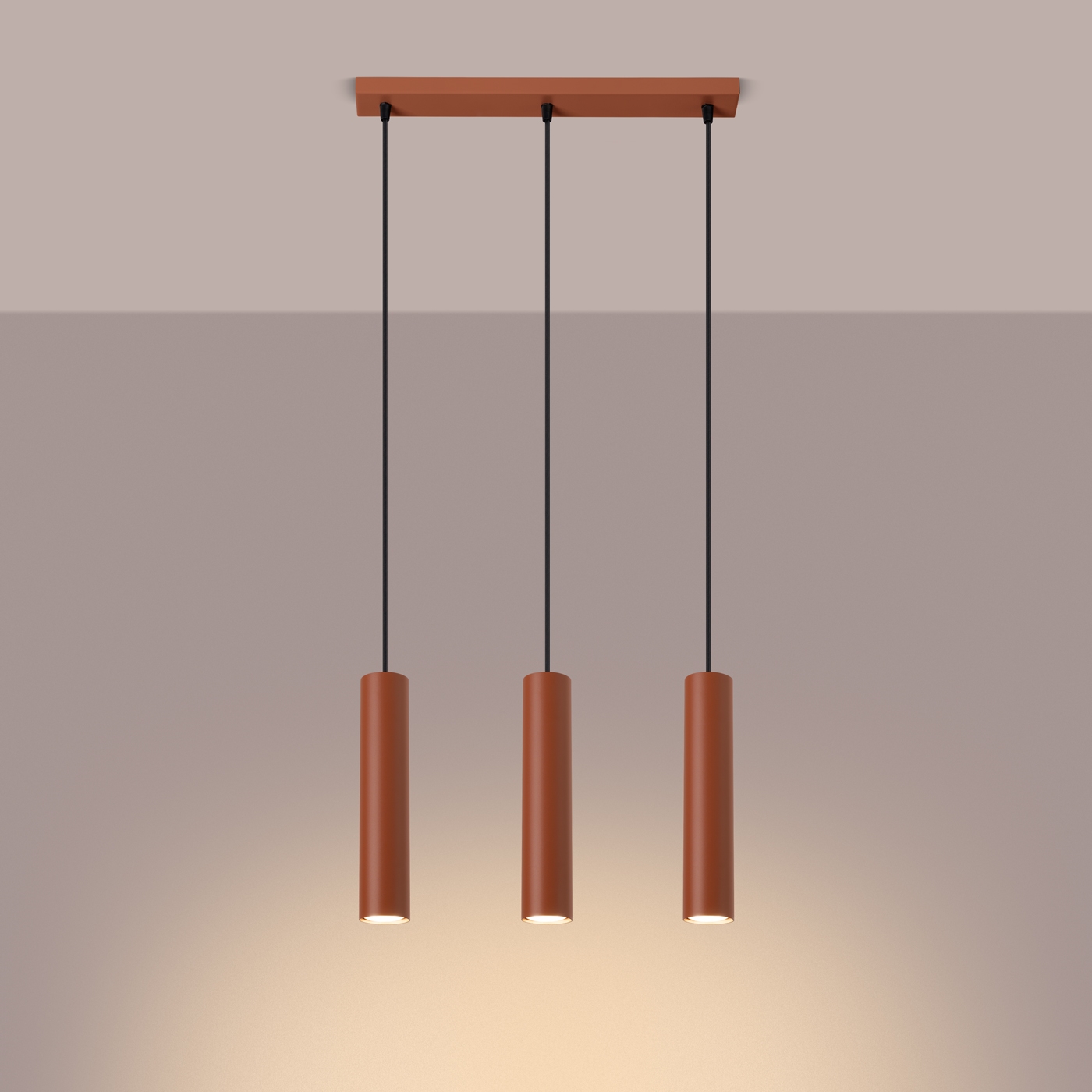 Lampa wisząca LAGOS 3L ochra czerwona SL.1491 - Sollux - obrazek 3