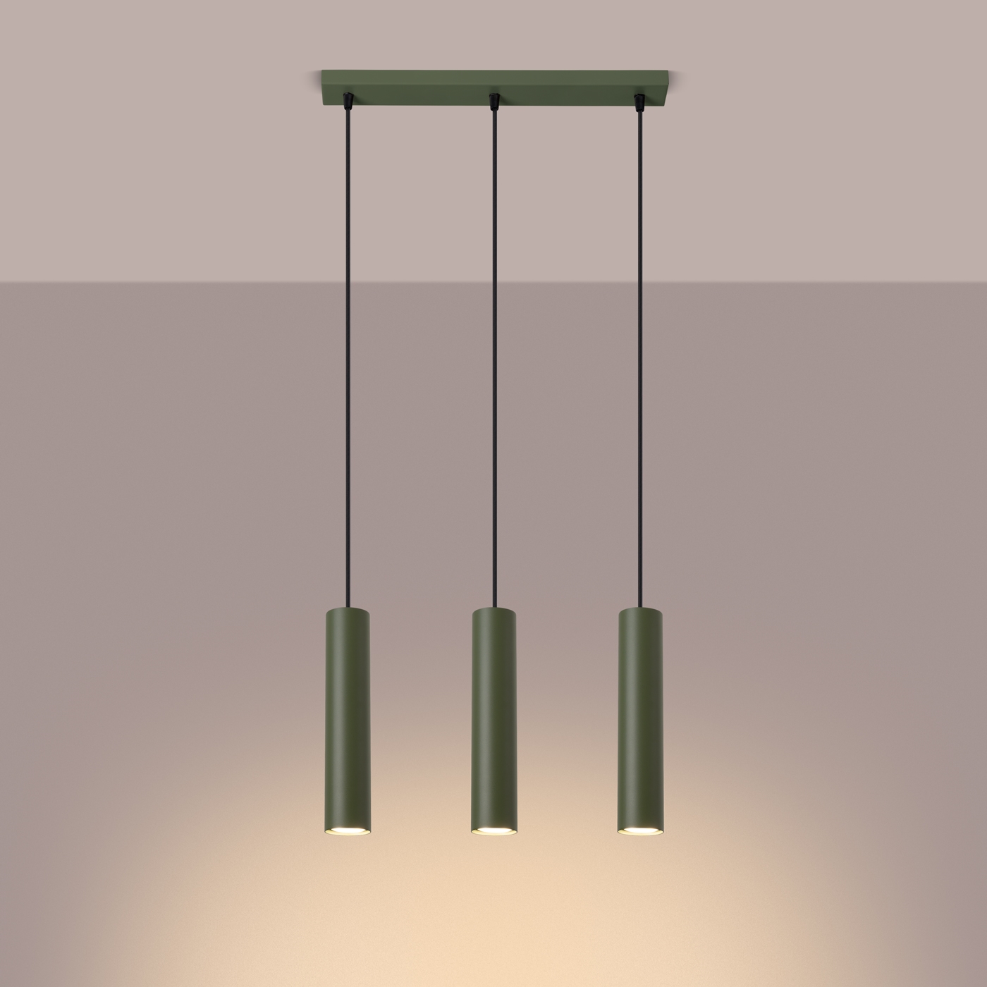 Lampa wisząca LAGOS 3L zielona oliwka SL.1486 - Sollux - obrazek 3