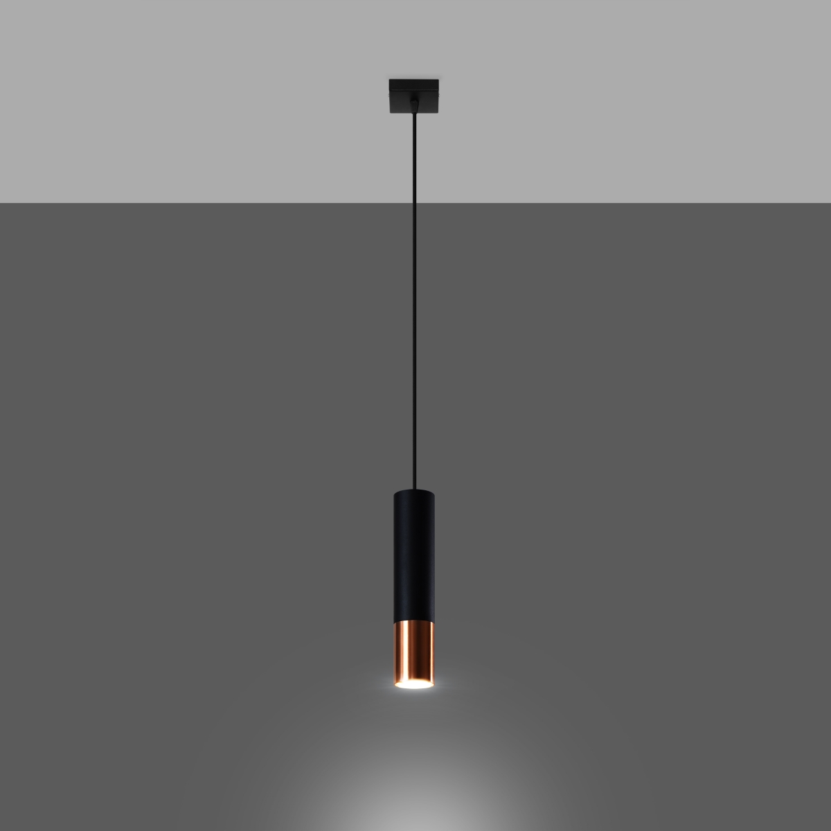 Lampa wisząca LOOPEZ 1 czarny/miedź SL.0946 - Sollux - obrazek 3