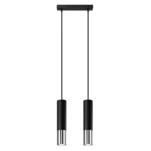 Lampa wisząca LOOPEZ 2 czarny/chrom SL.0941 - Sollux