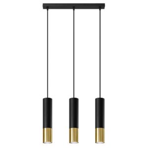 Lampa wisząca LOOPEZ 3L czarny/złoty SL.0954 - Sollux