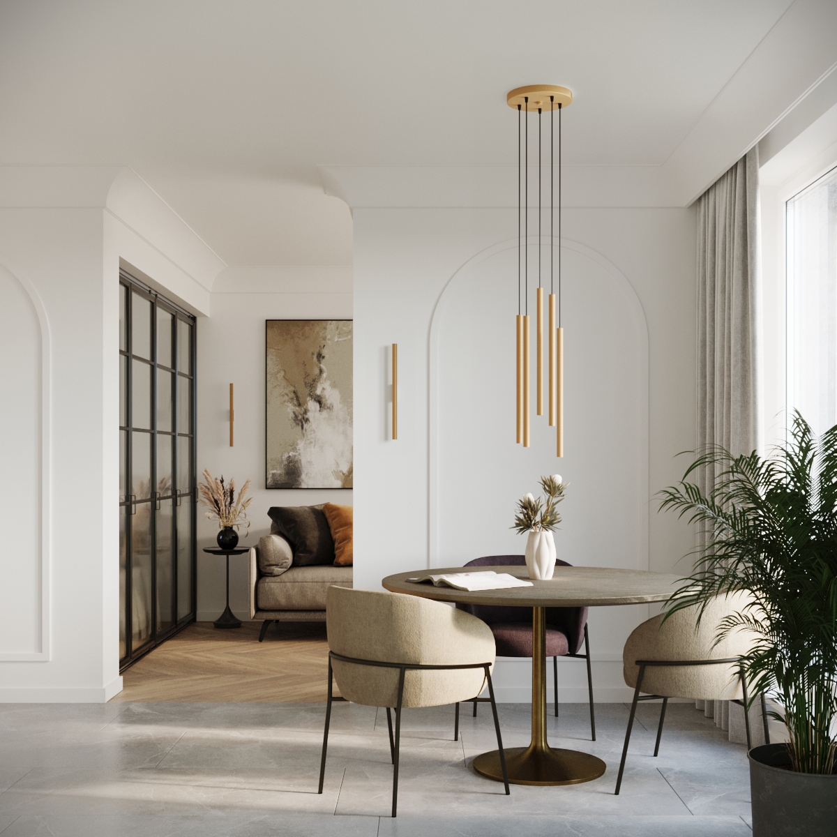 Lampa wisząca PASTELO 2 złota SL.1305 - Sollux - obrazek 7