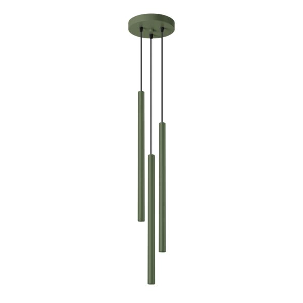 Lampa wisząca PASTELO 3P zielona oliwka SL.1521 - Sollux