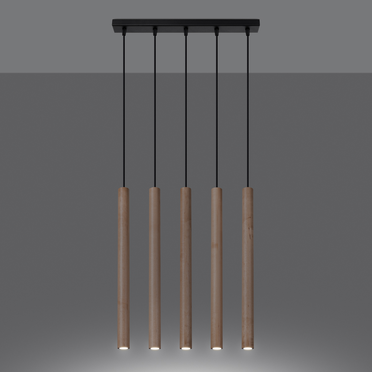 Lampa wisząca PASTELO 5L drewno SL.1269 - Sollux - obrazek 3