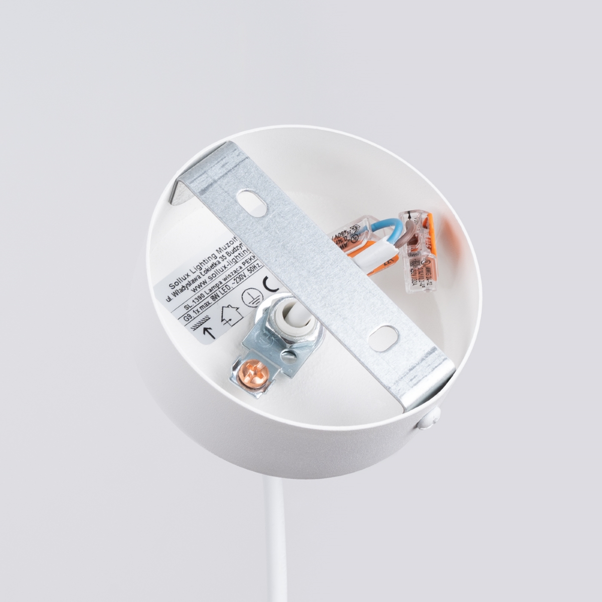 Lampa wisząca PEKKA 1 biała/naturalne drewno SL.1390 - Sollux - obrazek 4