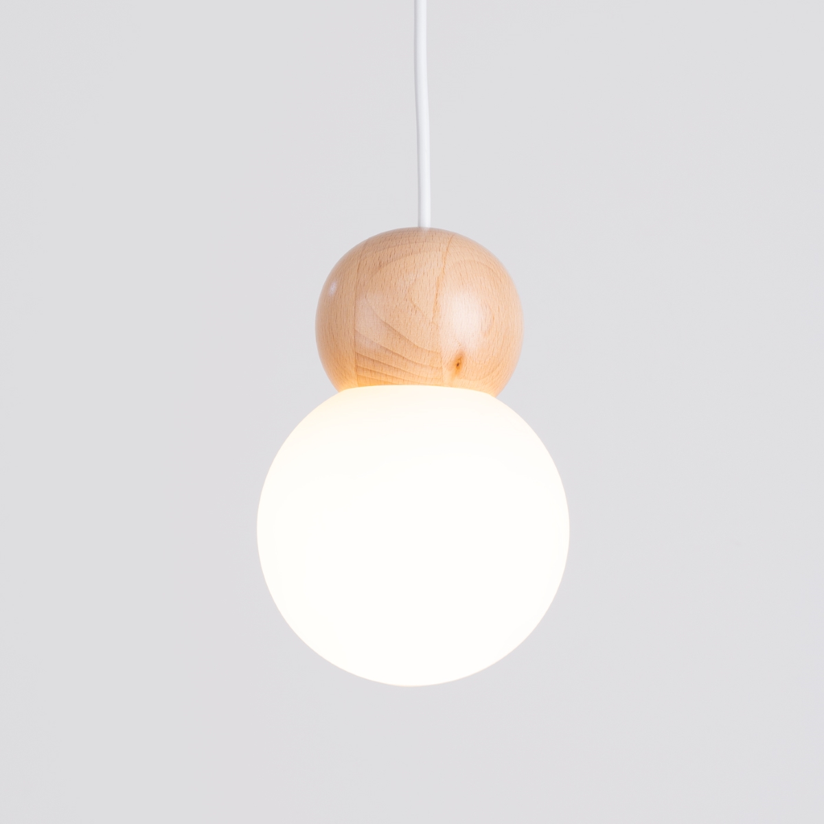 Lampa wisząca PEKKA 1 biała/naturalne drewno SL.1390 - Sollux - obrazek 8