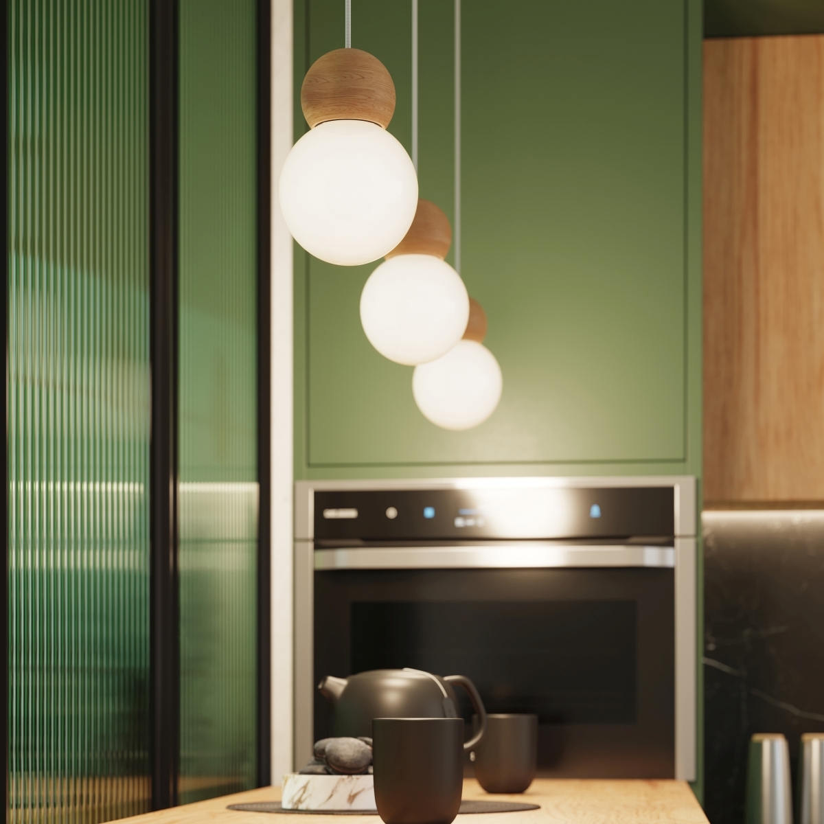 Lampa wisząca PEKKA 1 biała/naturalne drewno SL.1390 - Sollux - obrazek 14