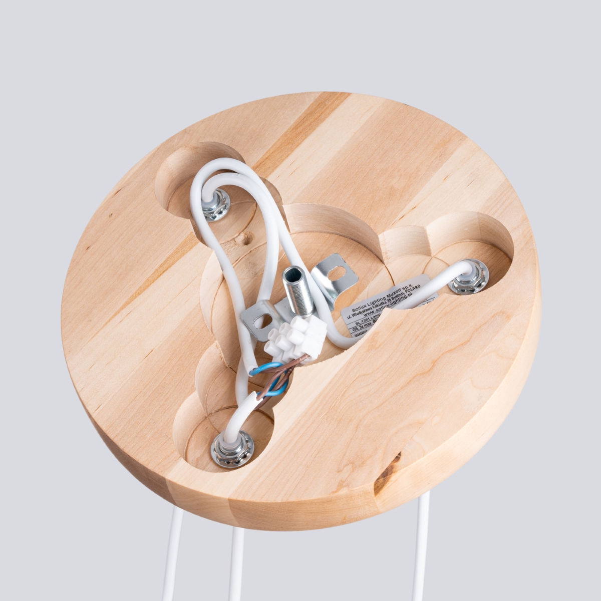 Lampa wisząca PEKKA 3P biała/naturalne drewno SL.1391 - Sollux - obrazek 4