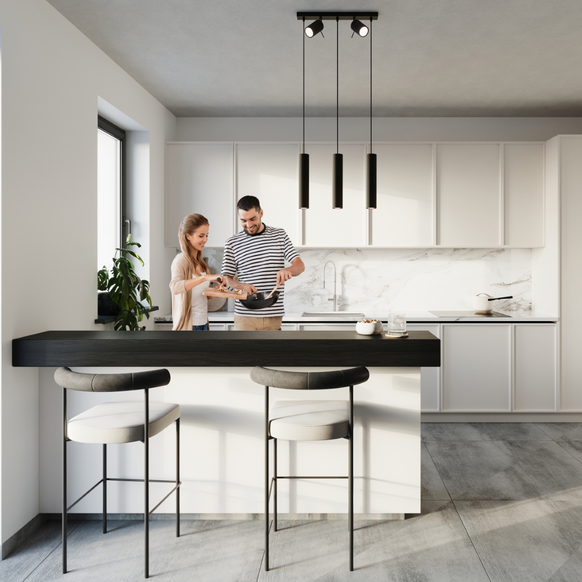 Lampa wisząca RING 3 czarny SL.1099 - Sollux - obrazek 6