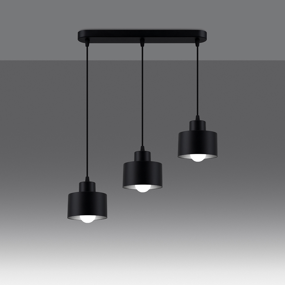 Lampa wisząca SAVAR 3 czarna SL.1133 - Sollux - obrazek 3