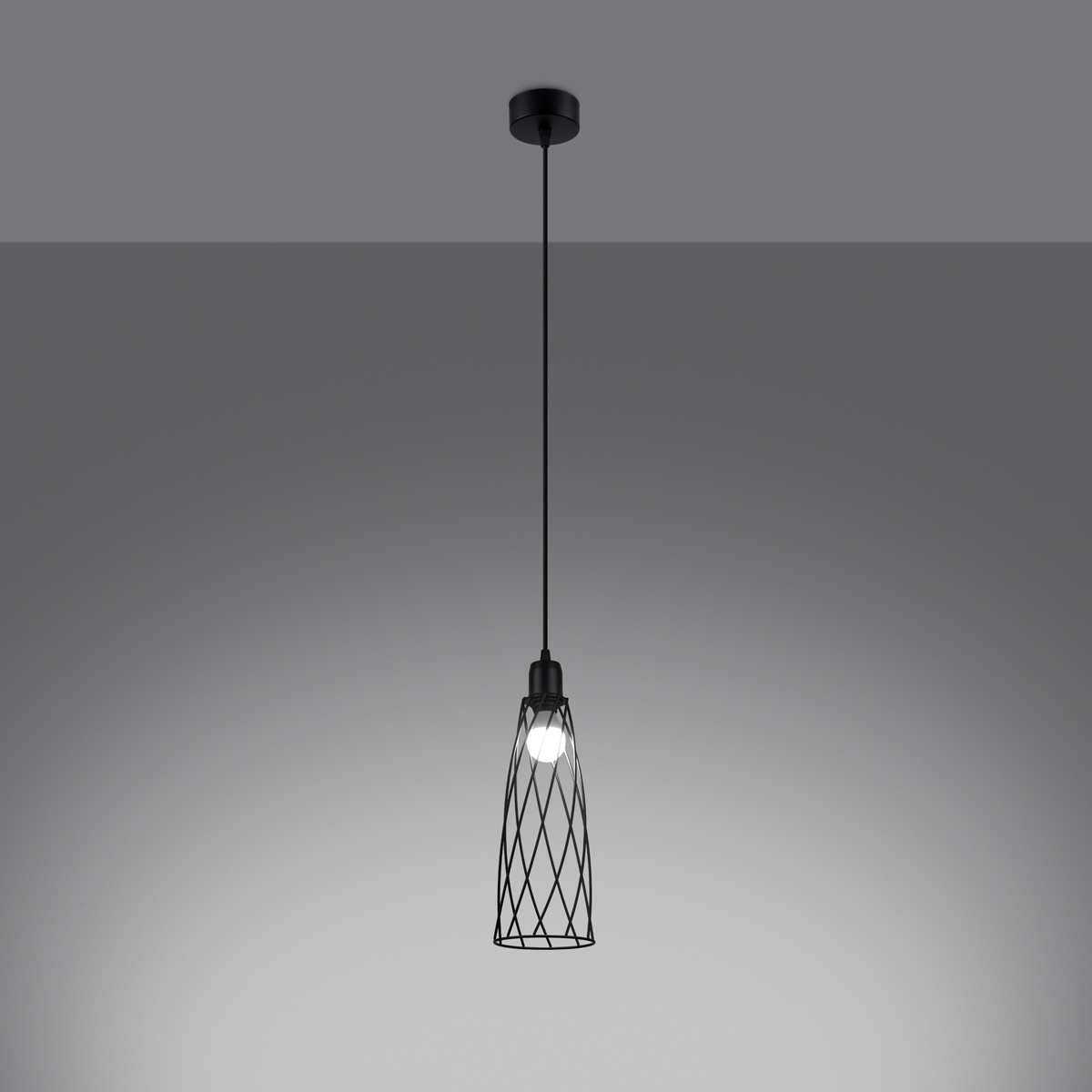 Lampa wisząca SUBA 1 czarna SL.1165 - Sollux - obrazek 3