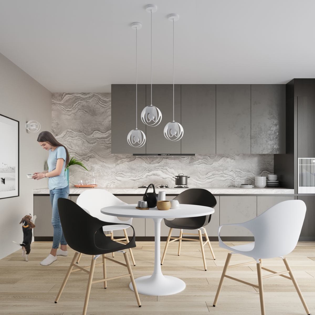 Lampa wisząca TULOS 3L biała SL.1085 - Sollux - obrazek 7