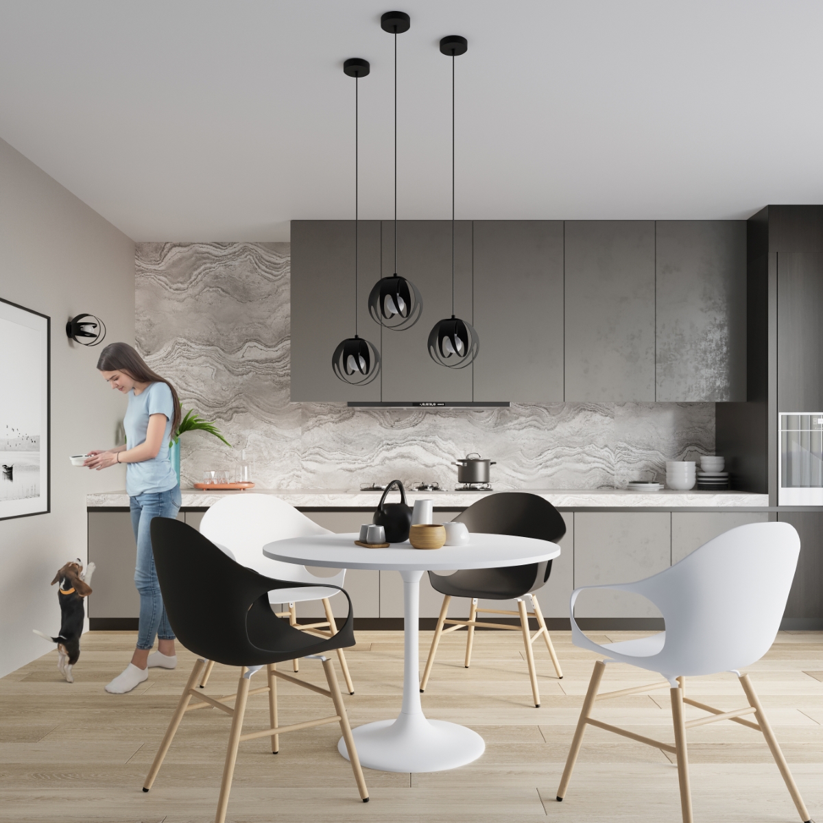 Lampa wisząca TULOS 3P czarna SL.1088 - Sollux - obrazek 7