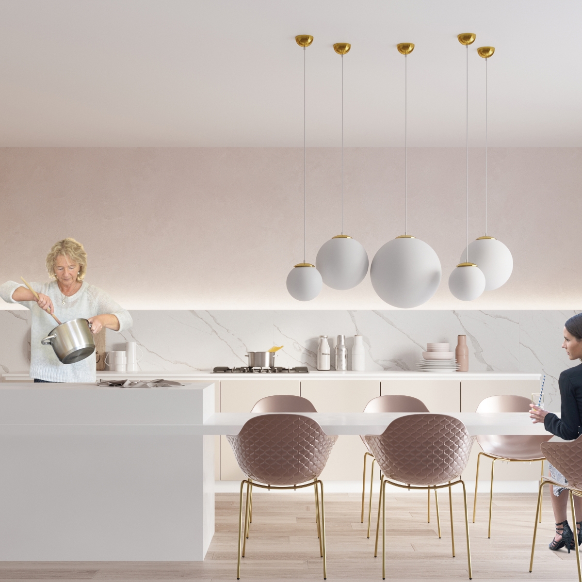 Lampa wisząca UGO 30 złota SL.0716 - Sollux - obrazek 7