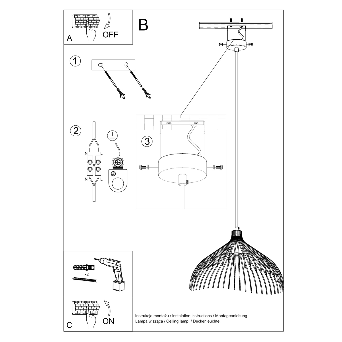 Lampa wisząca UMB biały SL.0664 - Sollux - obrazek 5