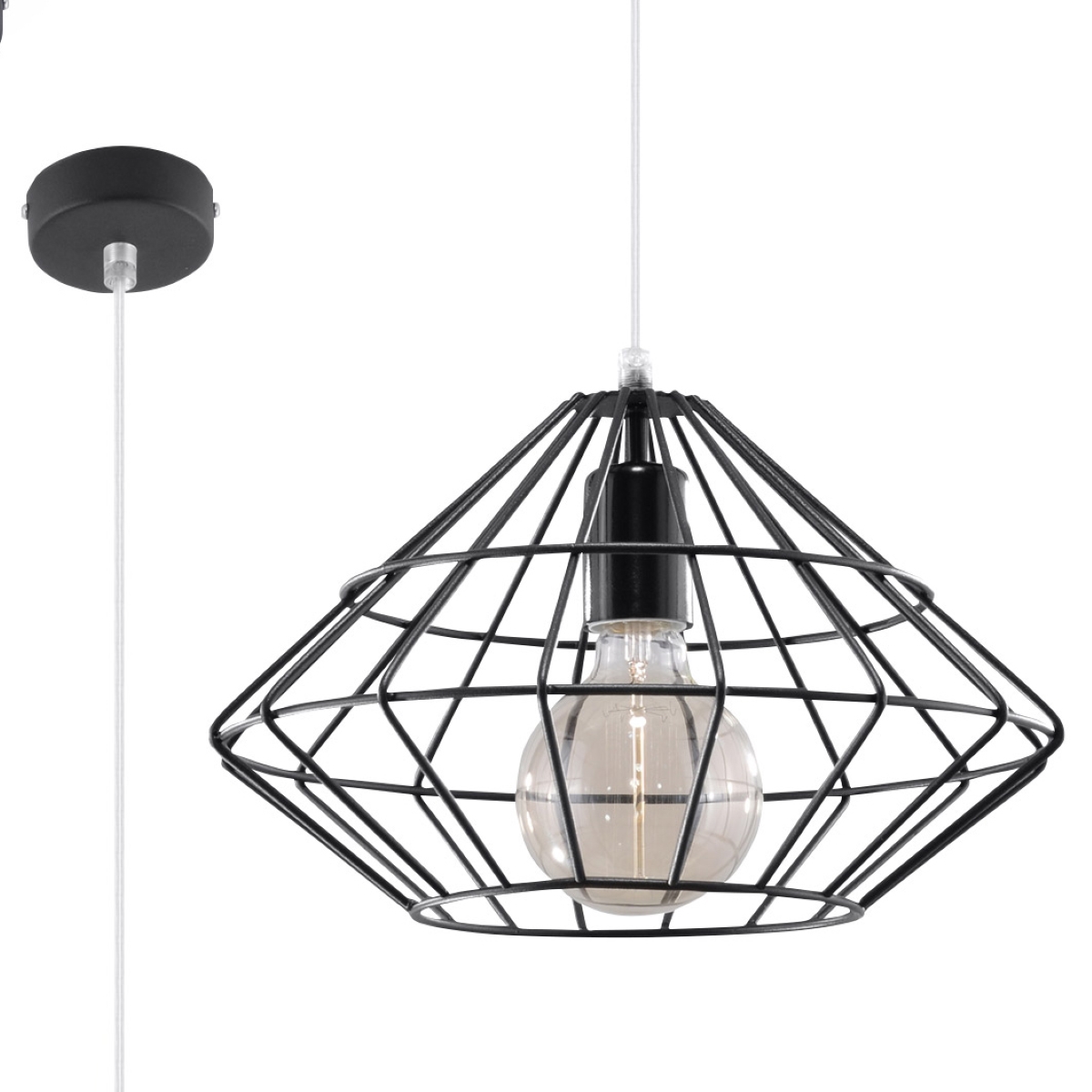 Lampa wisząca UMBERTO czarna SL.0294 - Sollux