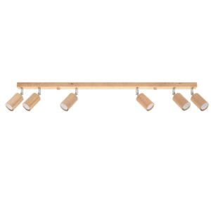 Plafon BERG 6 naturalne drewno SL.1043 - Sollux