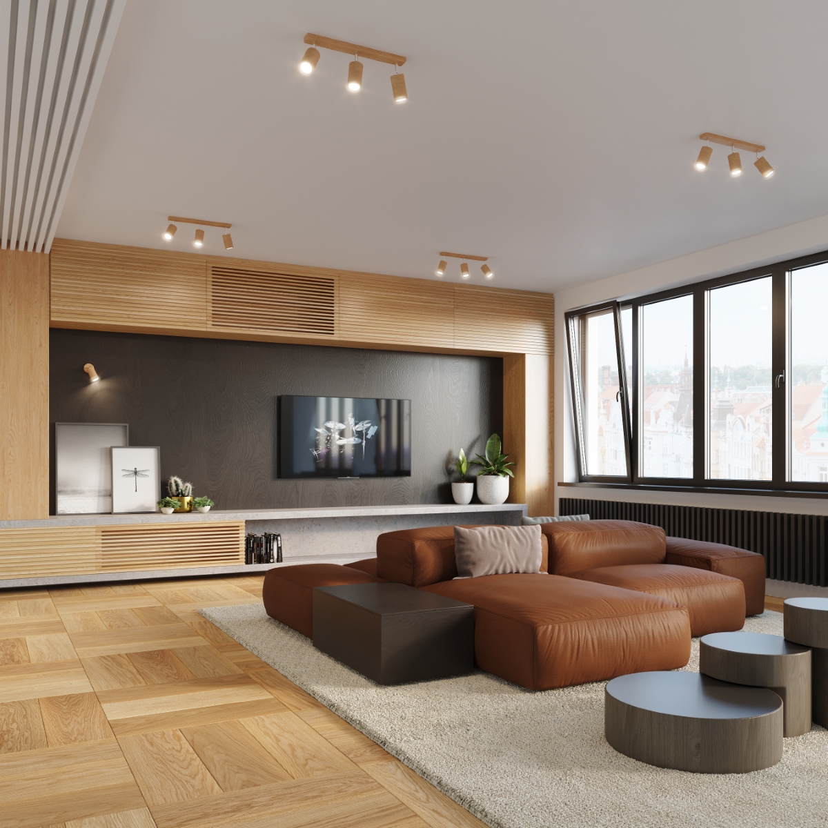 Plafon BERG 6 naturalne drewno SL.1043 - Sollux - obrazek 7