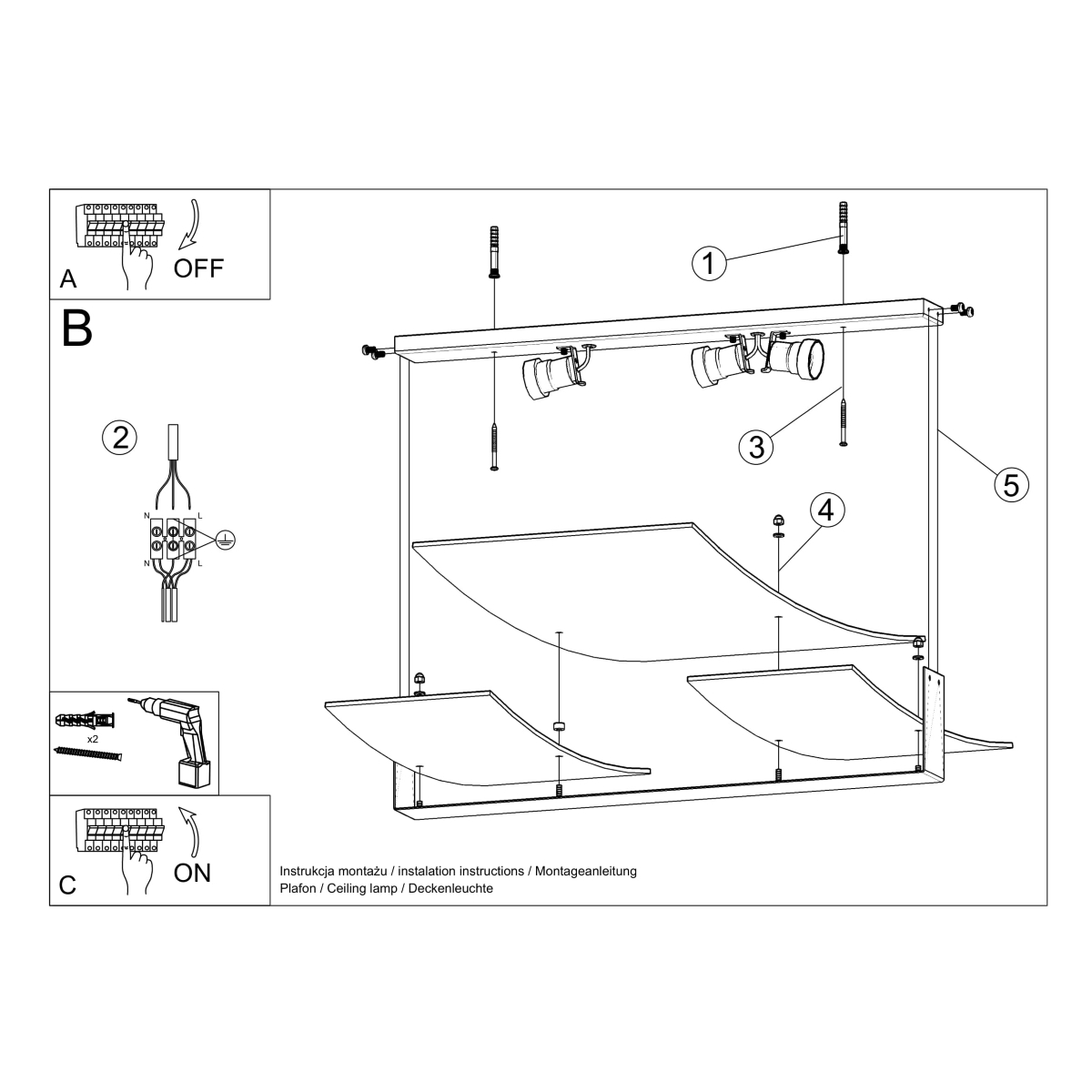 Plafon CELIA biały SL.1047 - Sollux - obrazek 5