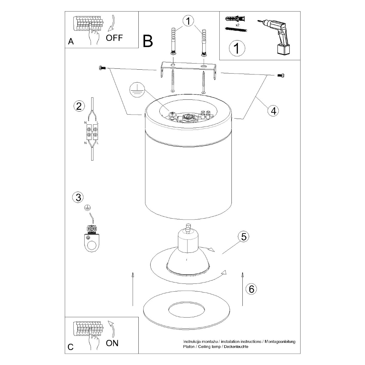Plafon RIF biały SL.1348 - Sollux - obrazek 10