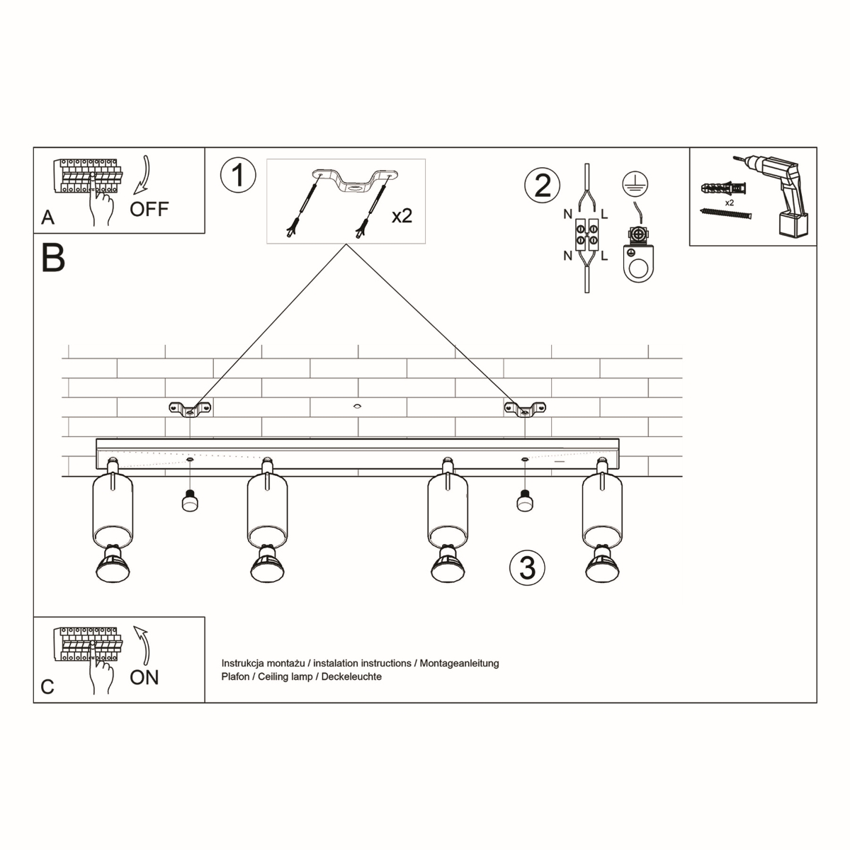 Plafon RING 4L biały SL.0331 - Sollux - obrazek 5