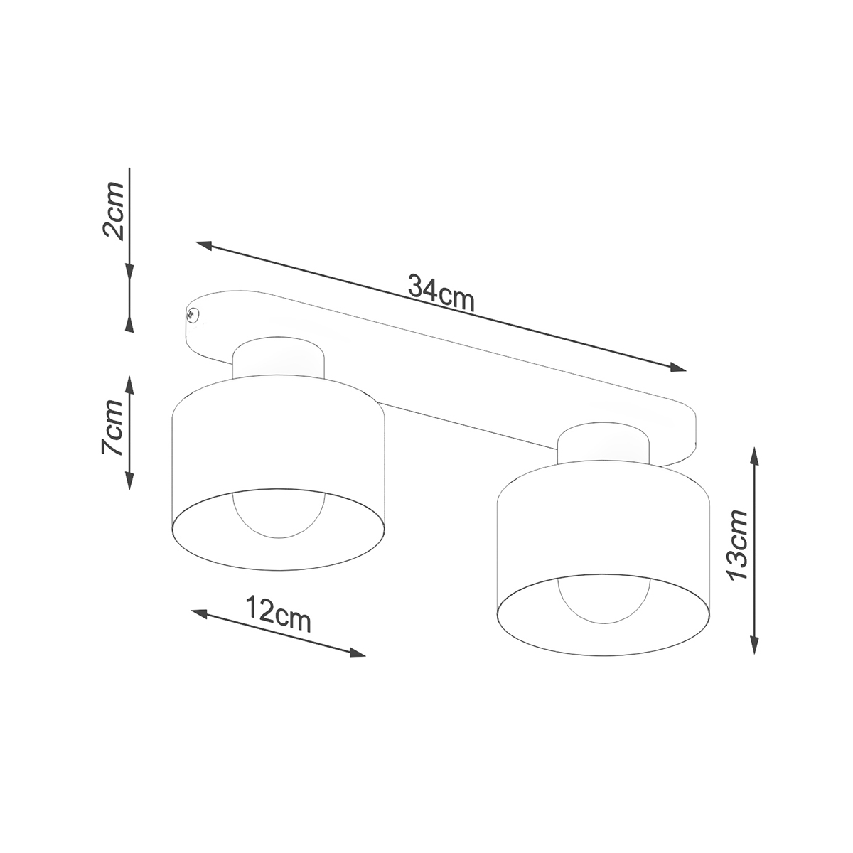 Plafon SAVAR 2 czarny SL.1130 - Sollux - obrazek 5