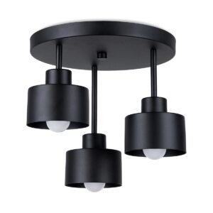 Plafon SAVAR 3 czarny SL.1131 - Sollux