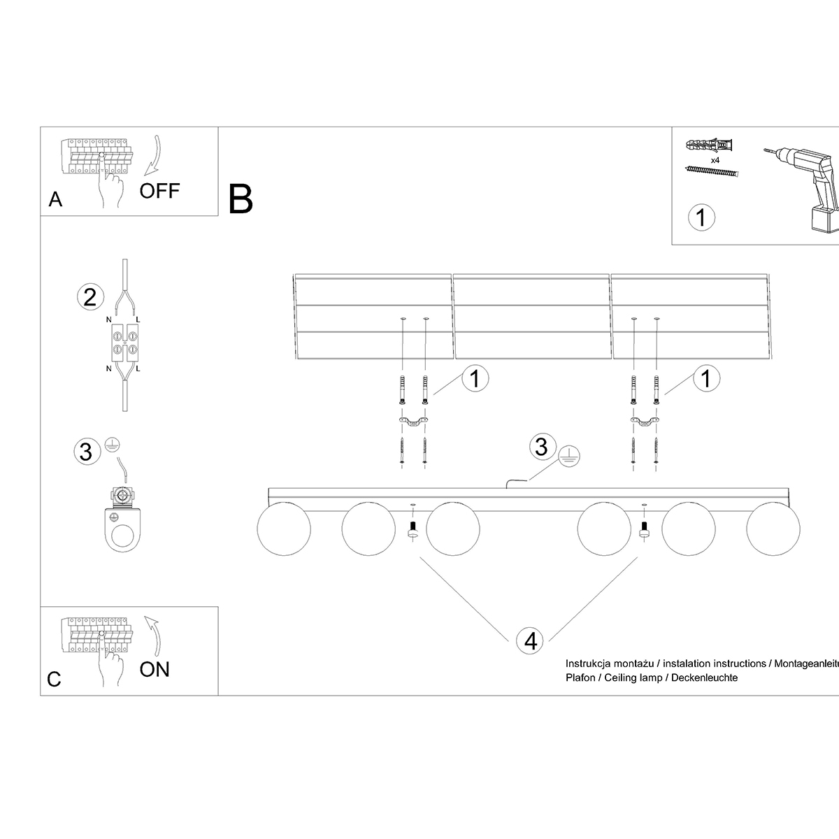 Plafon YOLI 6 biały SL.1150 - Sollux - obrazek 5