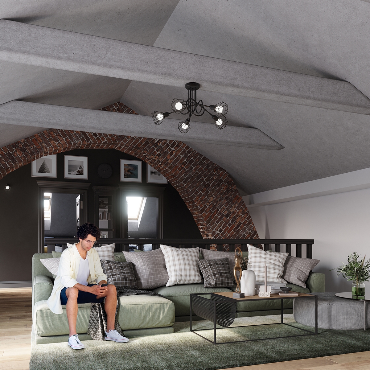 Żyrandol ARTEMIS 3S czarny SL.1109 - Sollux - obrazek 7